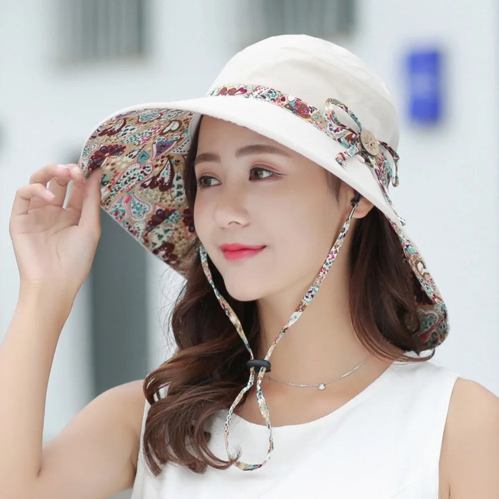 Women's Reversible Bucket Hat – Foldable UV Sun Hat Women's Bucket Hat Nixie Beige