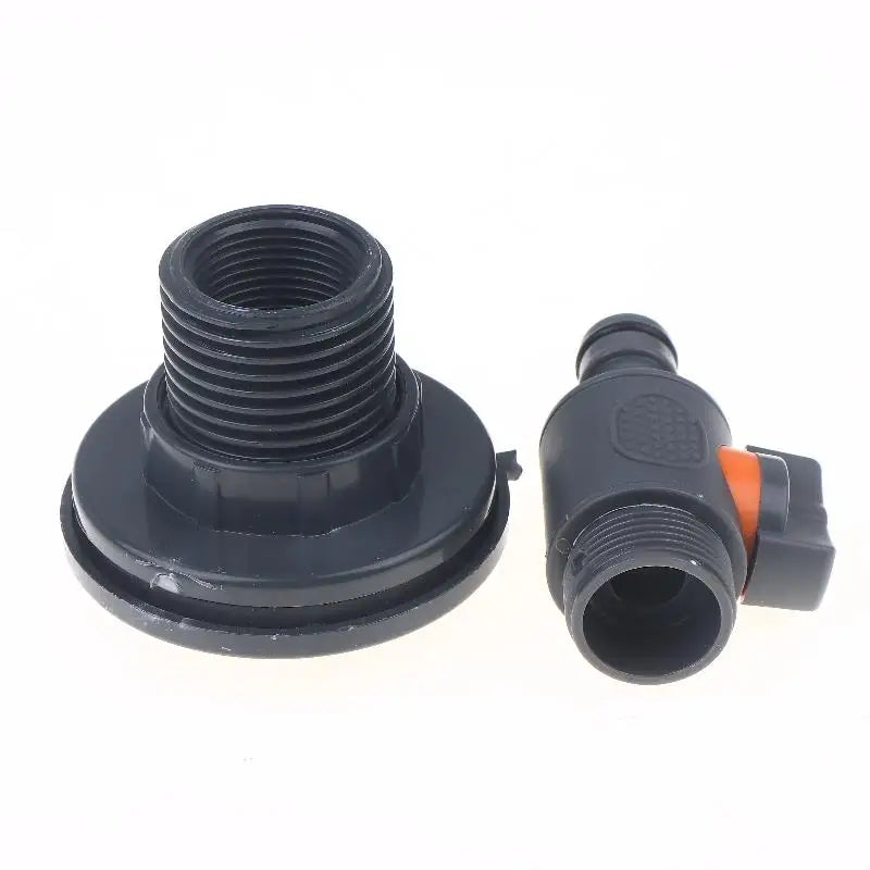 PVC Water Barrel Adapter with Valve – Rainwater Tank Connector Water Tank Adapter Nixie