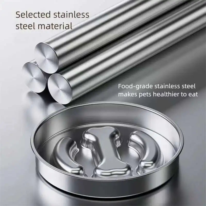 Nixie Stainless Steel Puzzle Slow Feeder Bowl for Dogs Dog Slow Feeder Bowl Nixie