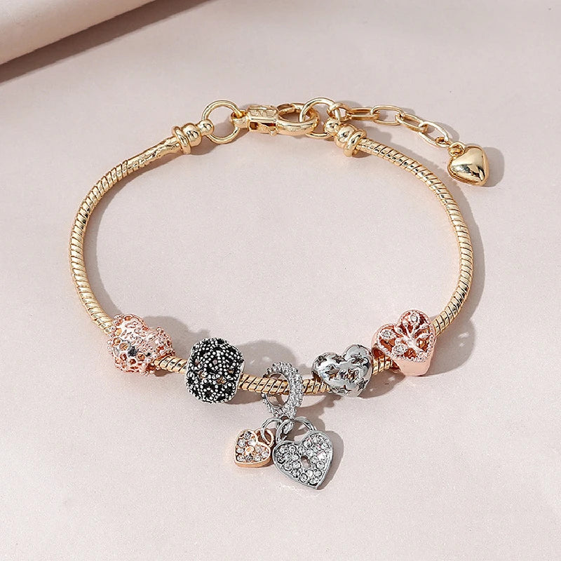 Heart Shaped Tree of Life Bracelet – Gold Copper Chain Fashion Bracelet Nixie Gold plated