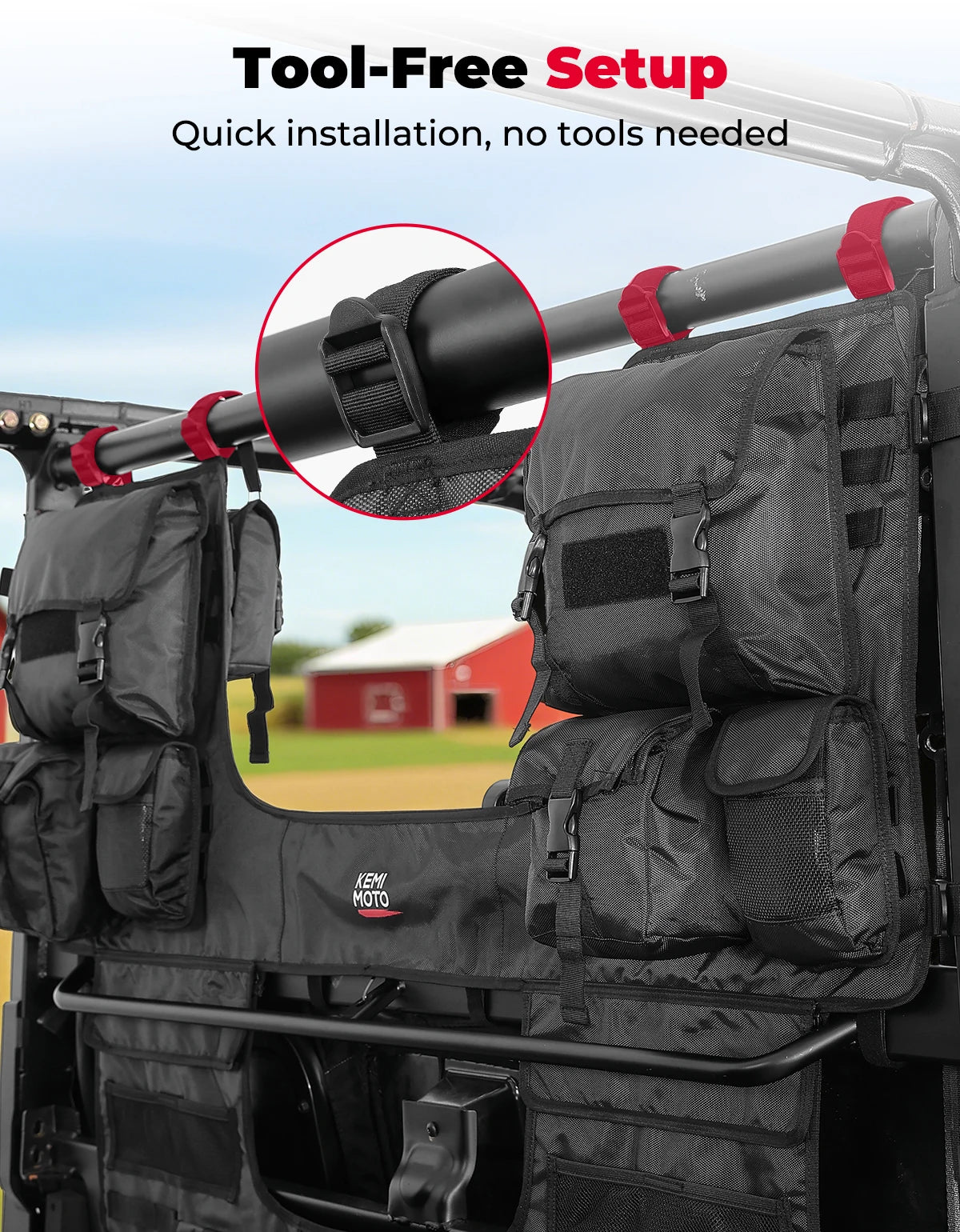 KEMIMOTO UTV Storage Bag Seat Back Rack – Polaris, Can-Am, CFMOTO UTV Storage Rack Nixie