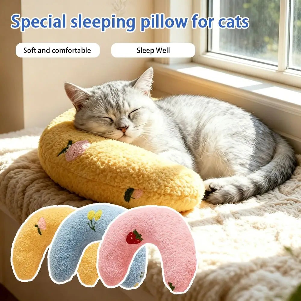 U-Shaped Plush Pet Pillow – Soft Sleeping Mat for Cats & Dogs Pet Sleeping Pillow Nixie