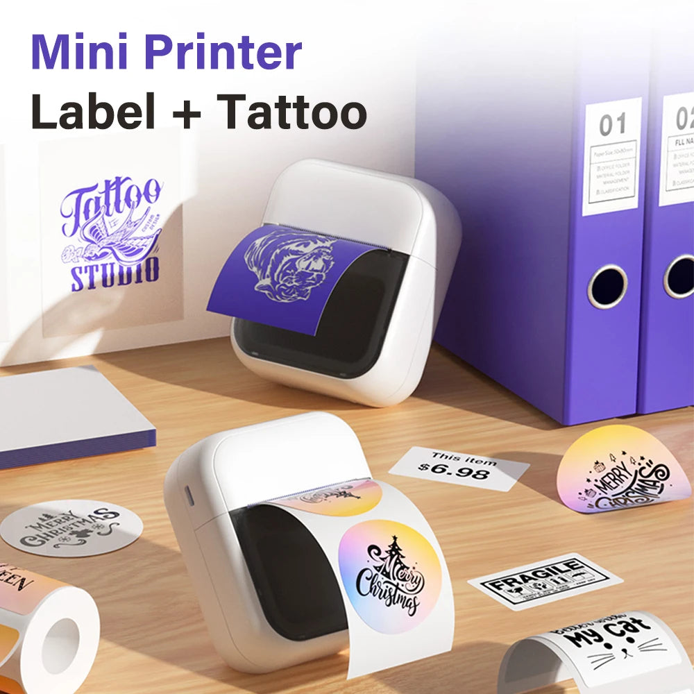 Marklife C50 Mini Bluetooth Thermal Label & Tattoo Printer Thermal Label Printer Nixie