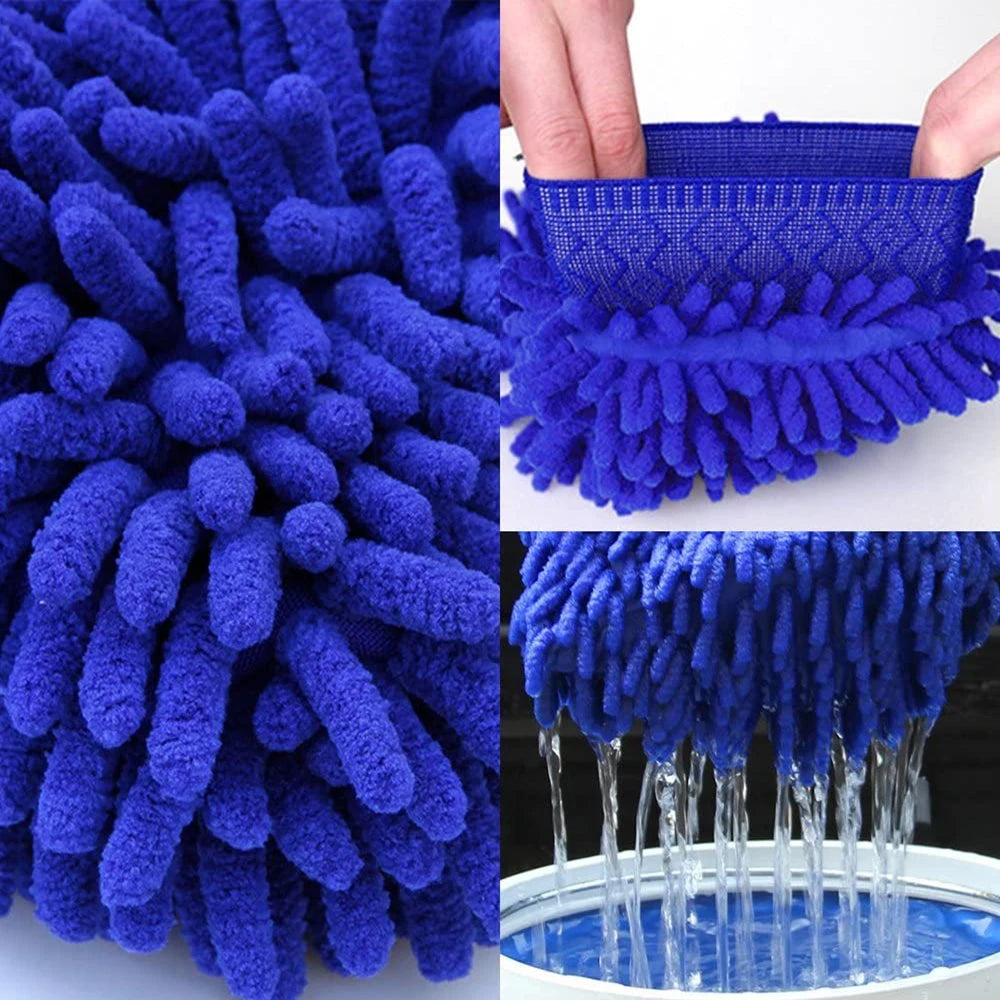 Chenille Car Wash Mitt – Scratch-Free Microfiber Detailing Glove