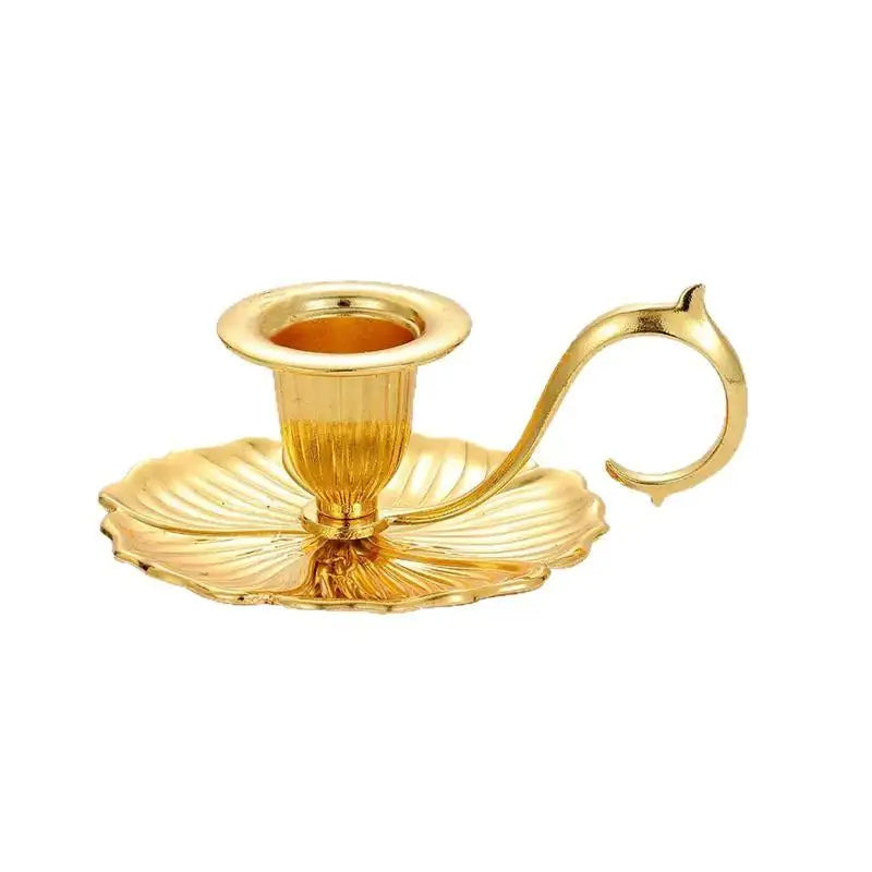 Retro Teacup Metal Chamberstick Candle Holder with Handle Chamberstick Candle Holder Nixie