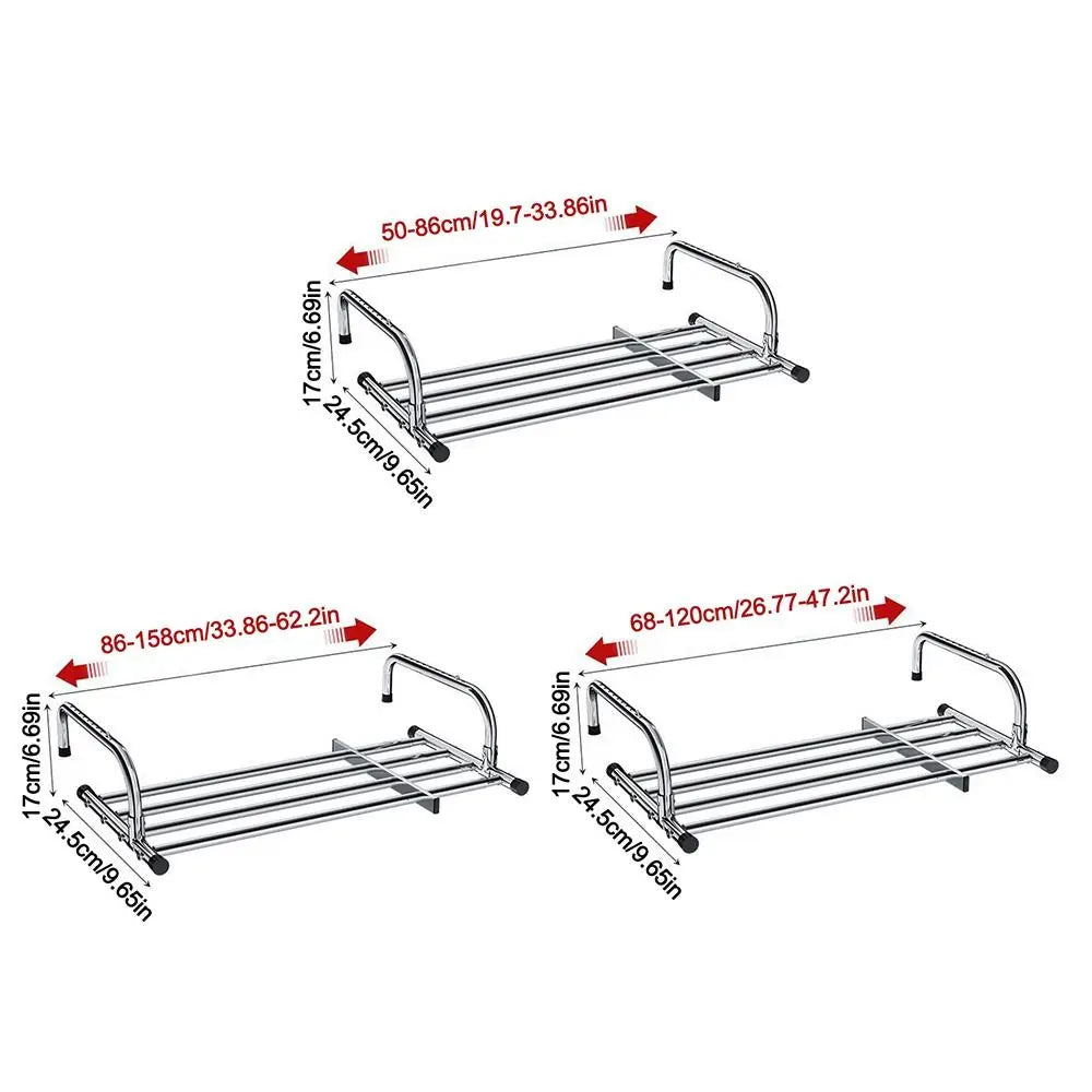 Adjustable Stainless Steel Clothes Drying Rack 50–158cm