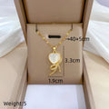 Heart Butterfly Knot Pendant Choker Necklace | Gold Stainless Steel Pendant Choker Necklace Nixie XL2606-568