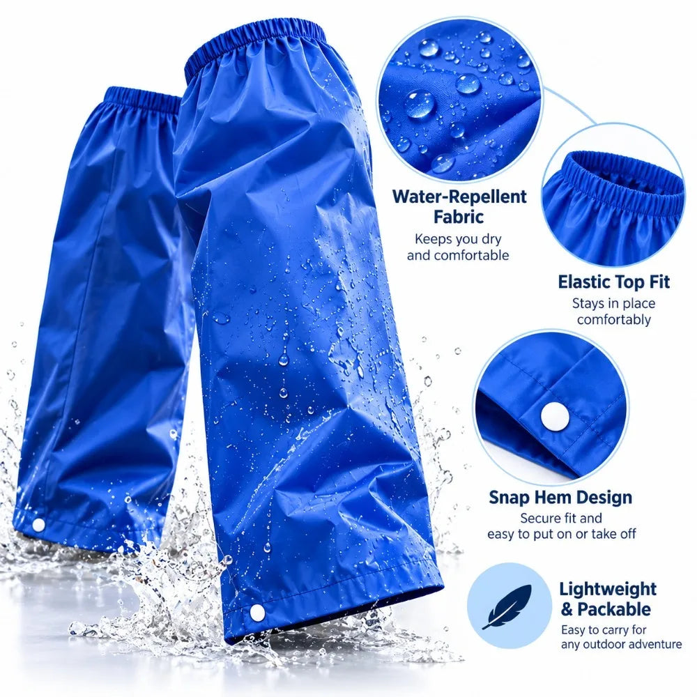 Waterproof Packable Rain Pants – Unisex Outdoor Leg Covers