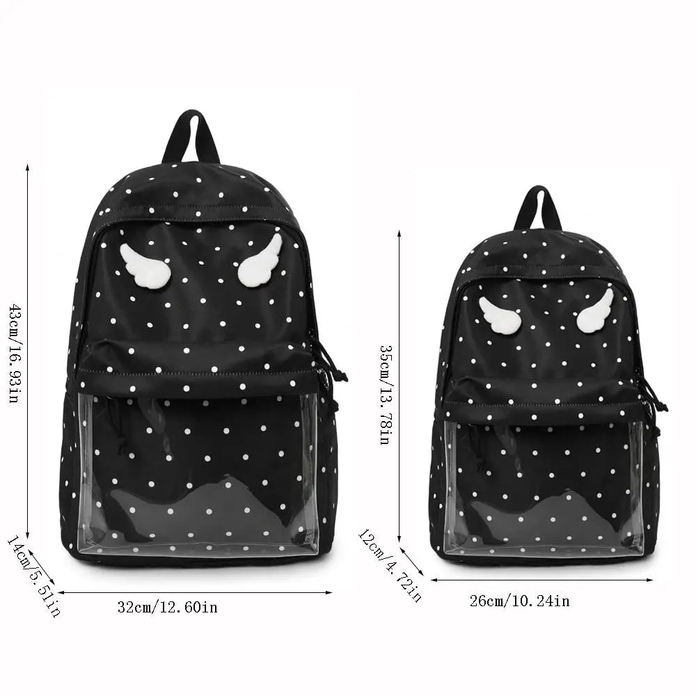 Polka Dot Angel Wings Backpack – Large Laptop Bag for Girls Girls Laptop Backpack Nixie