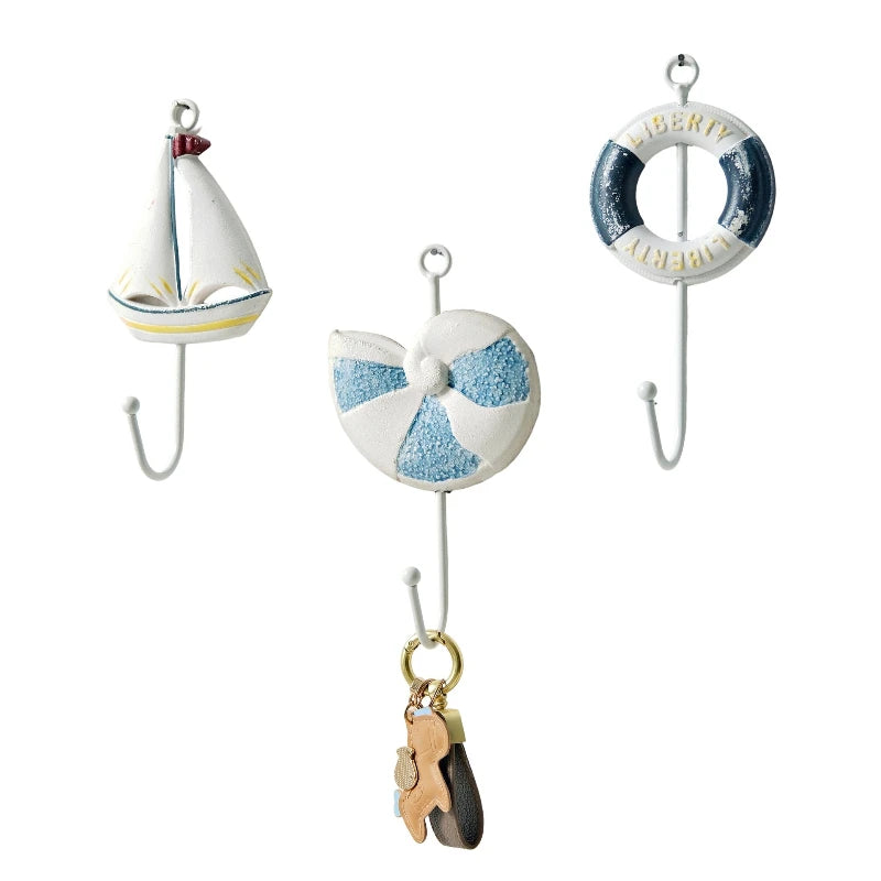 Mediterranean Decorative Wall Hook – Ocean Theme Wood Hook Decorative Wall Hook Nixie