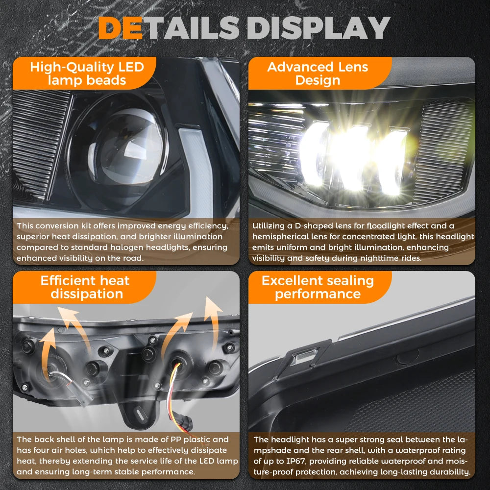 Can-Am Defender LED Headlight Kit – DRL, Turn Signal, IP67 UTV LED Headlight Kit Nixie