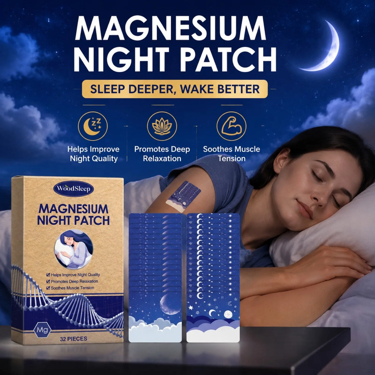 Magnesium Sleep Patches – Relaxation & Calm Mood Night Rest Sleep Wellness Patch Nixie