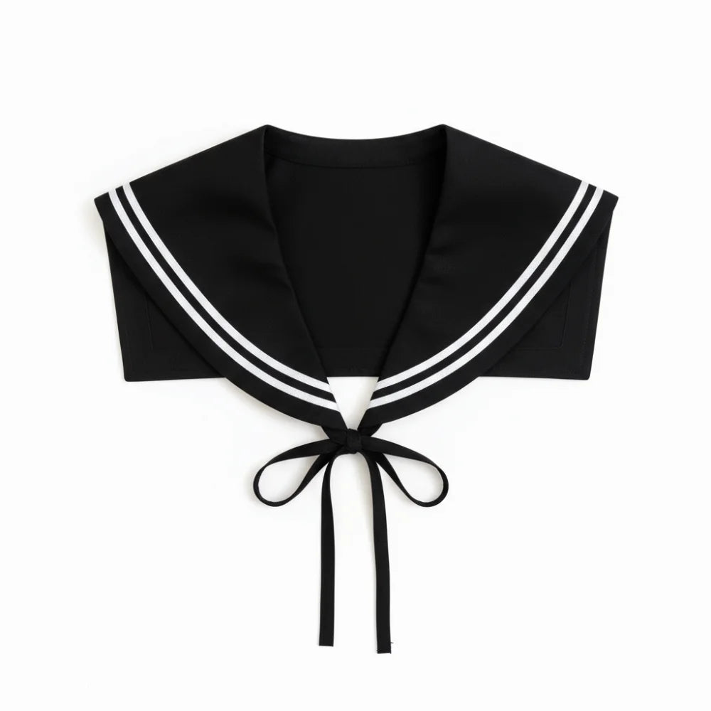 Sailor Detachable Fake Collar Scarf – Black & White | Nixie Detachable Fake Collar Nixie Black
