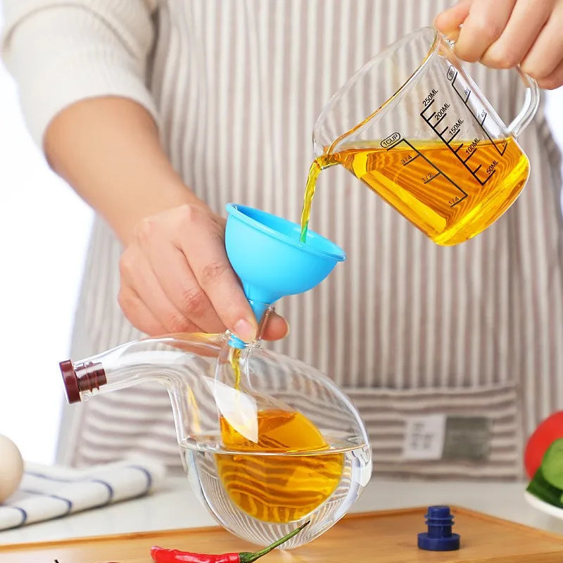 2-in-1 Double-Layer Glass Oil & Vinegar Seasoning Bottle Glass Condiment Bottle Nixie