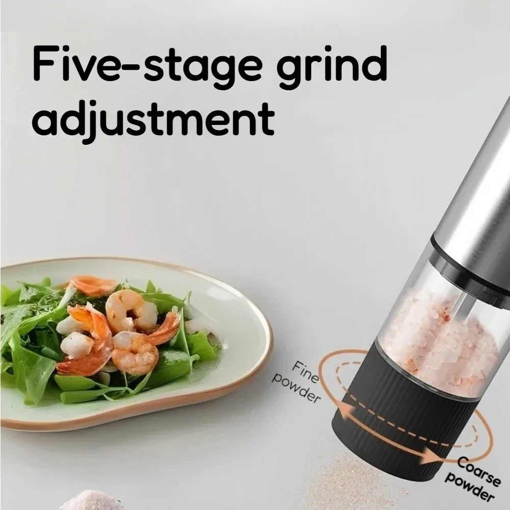 Nixie Electric Rechargeable Salt & Pepper Grinder Mill – 5-Stage