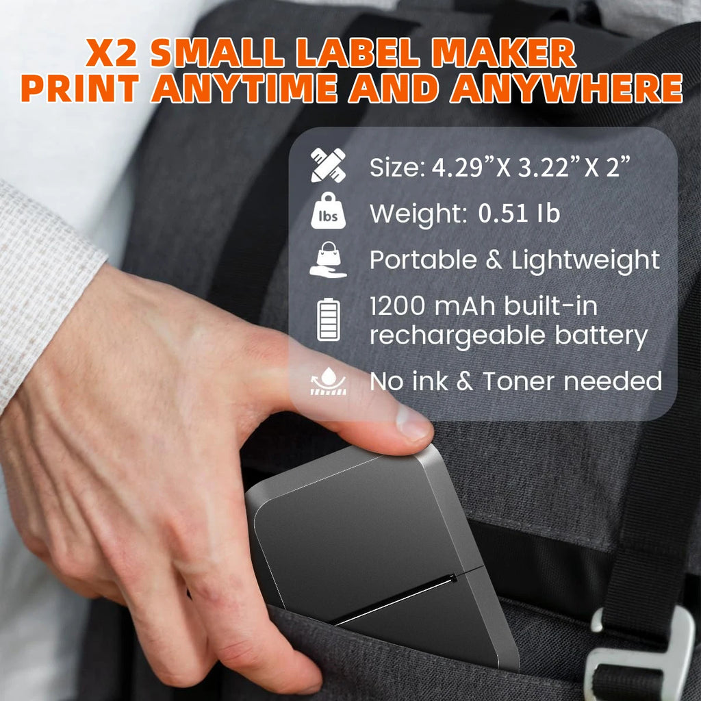 Marklife X2 Portable Bluetooth Thermal Label Printer 2-Inch