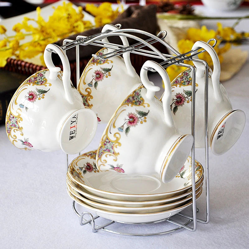 European Bone China Coffee Cup & Saucer Set 200ml Ceramic Ceramic Coffee Set Nixie