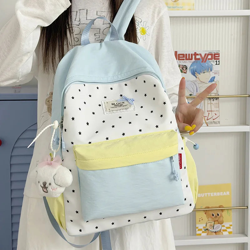 Korean Polka Dot Backpack for Women – College School Bag