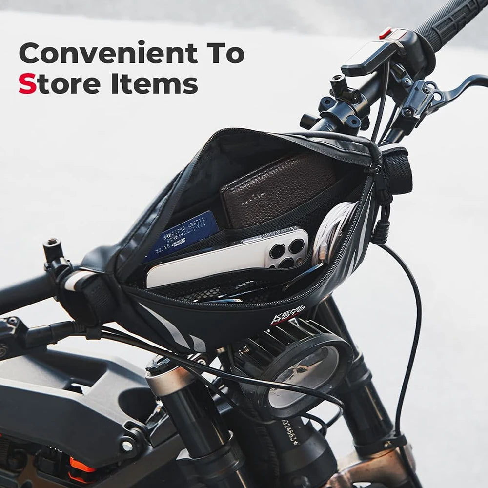 Waterproof Motorcycle Handlebar Bag – Universal Storage Pouch
