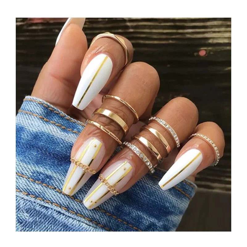 500pcs French Press-On Fake Nails – Full Coverage Acrylic Nail Set Press-On Nail Tips Nixie