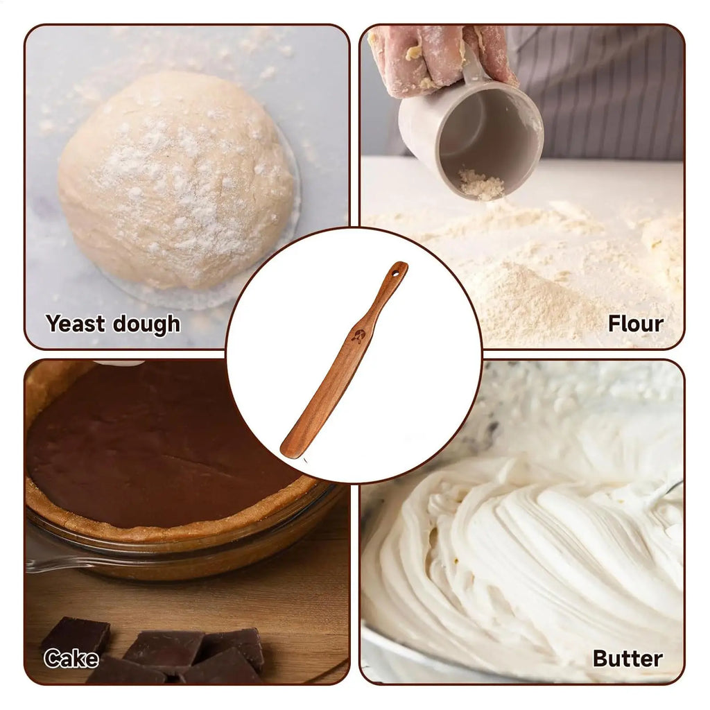 Wooden Sourdough Starter Spatula – Eco-Friendly Dough Mixer Wooden Baking Spatula Nixie