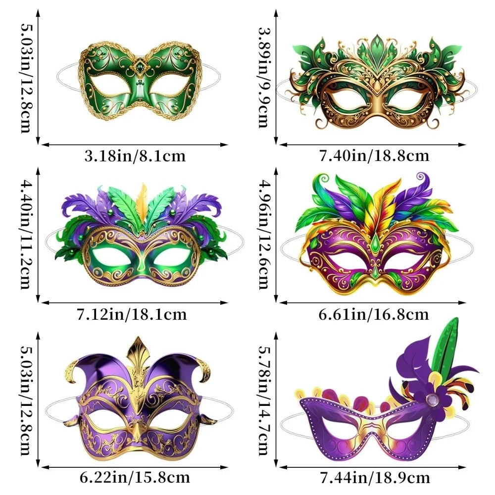 6-Pack Venetian Masquerade Masks – DIY Paper Carnival Set Masquerade Mask Set Nixie