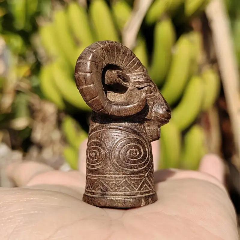 Hand-Carved Wooden Sheep Totem Figurine – Home Décor Gift Wood Figurine Nixie