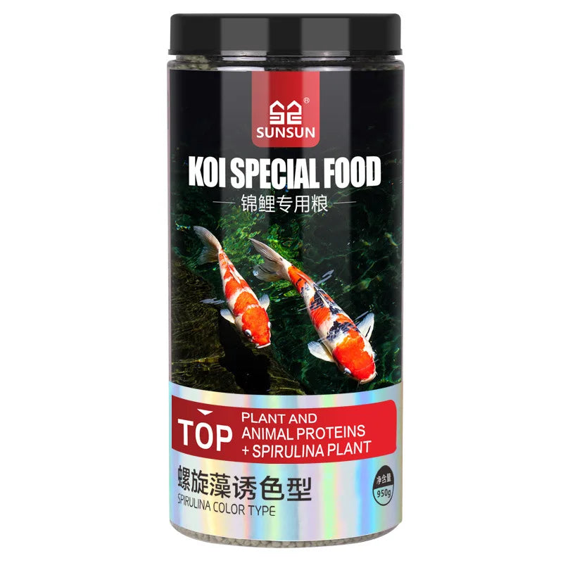 SUNSUN Koi & Goldfish Spirulina Color Enhancing Fish Food 200g Ornamental Fish Food Nixie
