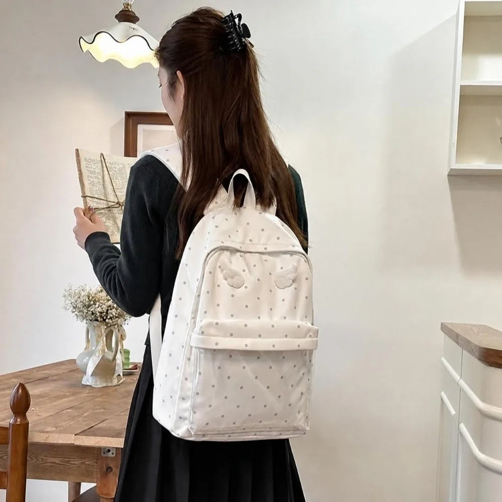Polka Dot Angel Wings Backpack – Large Laptop Bag for Girls Girls Laptop Backpack Nixie