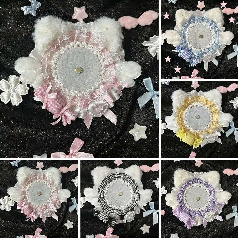 Cute Lace Flower Badge Holder Anime Pin Display Base | DIY Decor