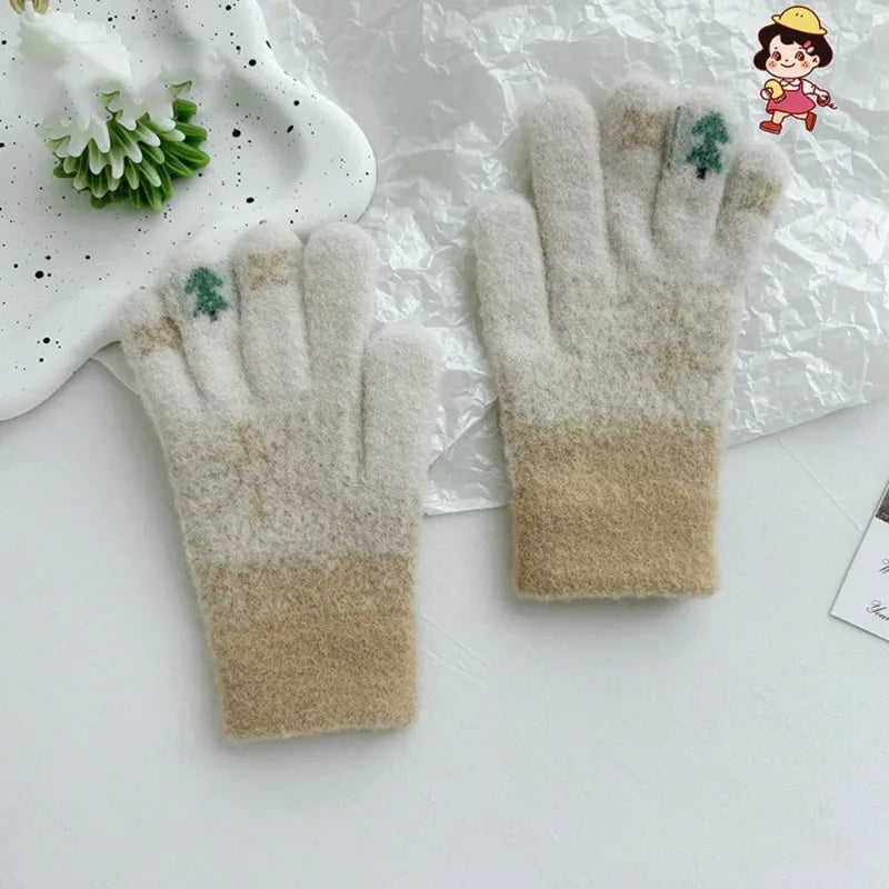 Touch Screen Winter Knitted Gloves – Warm Velvet Unisex Mittens Winter Knitted Gloves Nixie