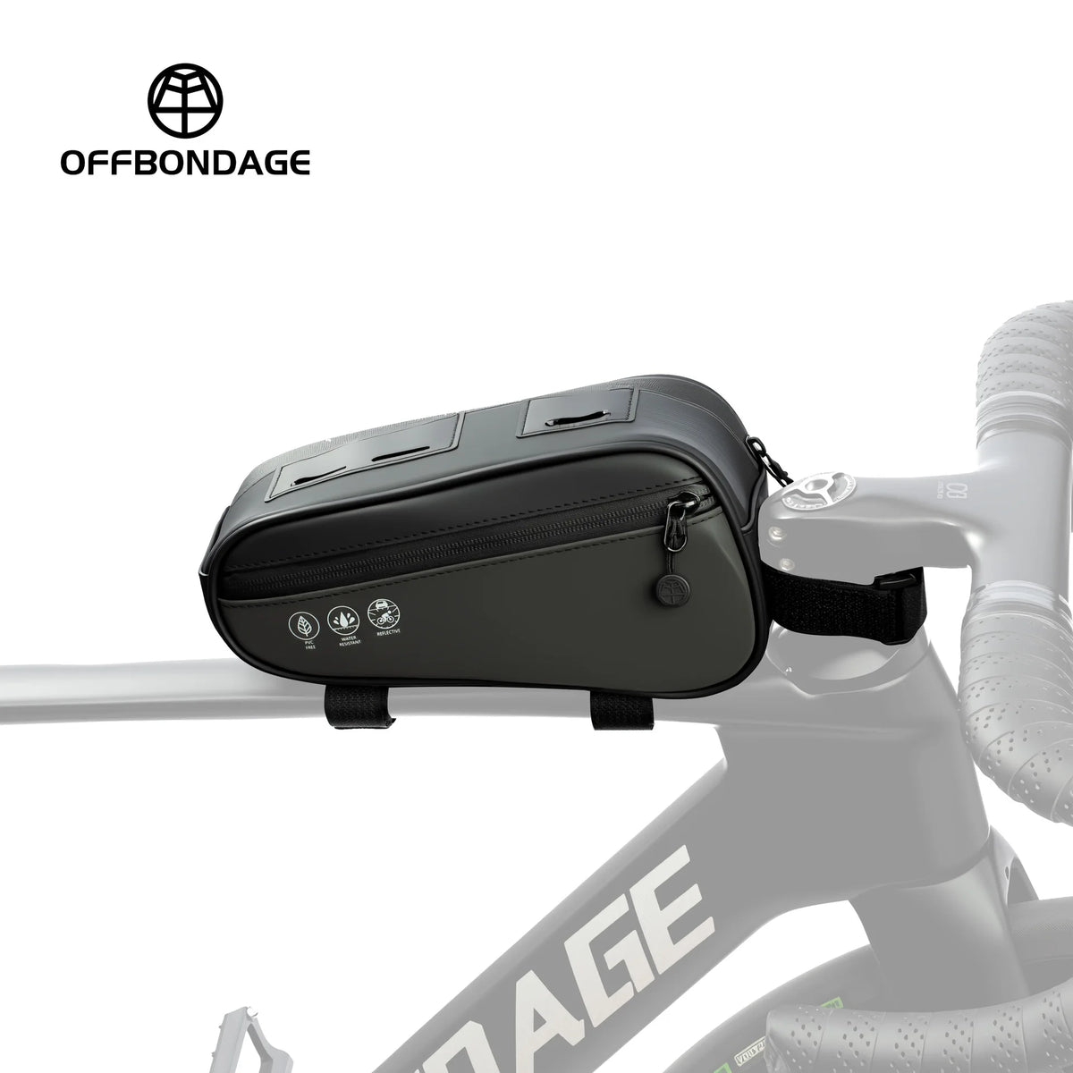 OFFBONDAGE Ultralight Bike Top Tube Frame Bag | MTB Cycling Bicycle Frame Bag Nixie Black