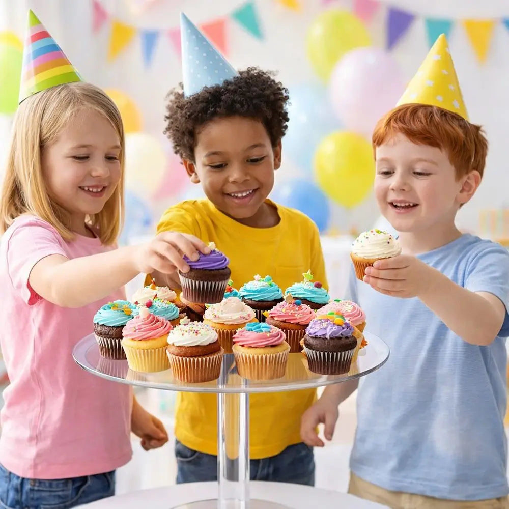 Acrylic Double-Layer Cake Stand | Clear Round Dessert Display