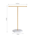 T-Shape Jewelry Display Stand – Minimalist Metal Organizer Jewelry Display Stand Nixie White Gold