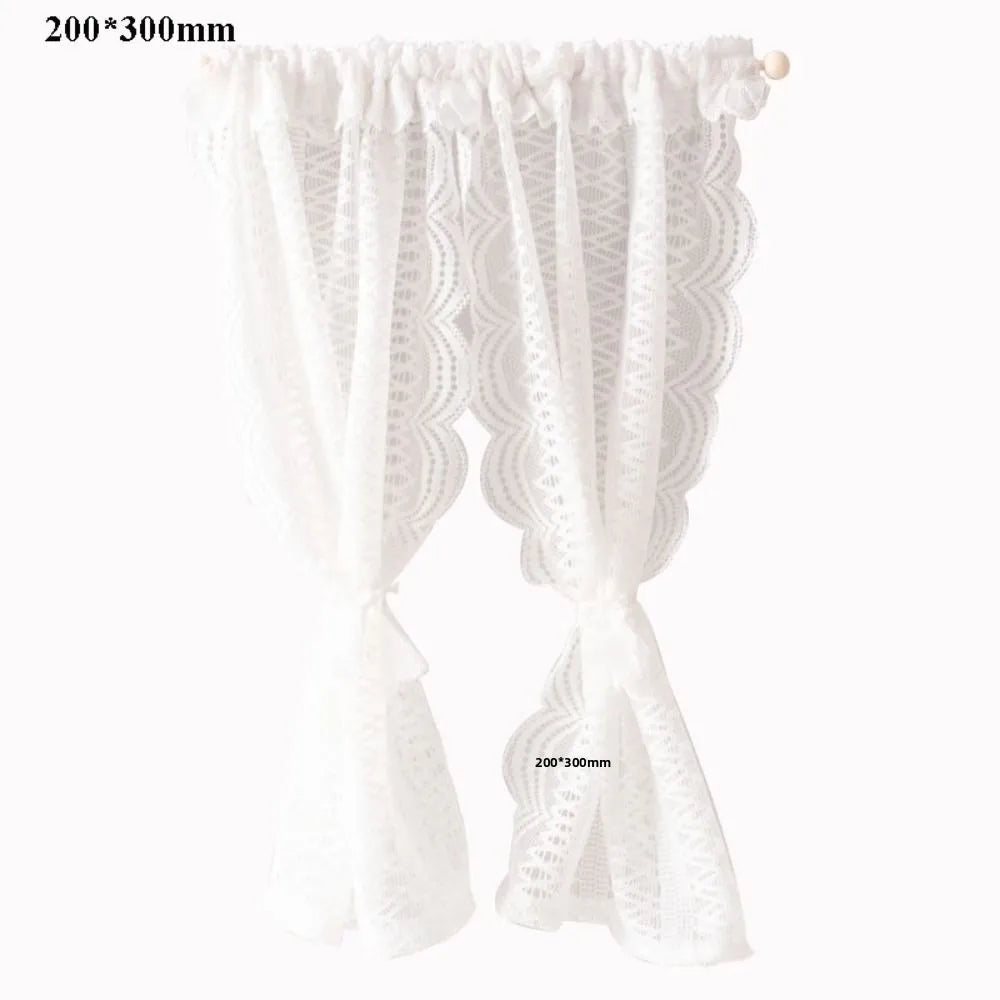 1/12 Dollhouse Floral Lace Curtains | 3 Styles Miniature Decor Dollhouse Accessories Nixie