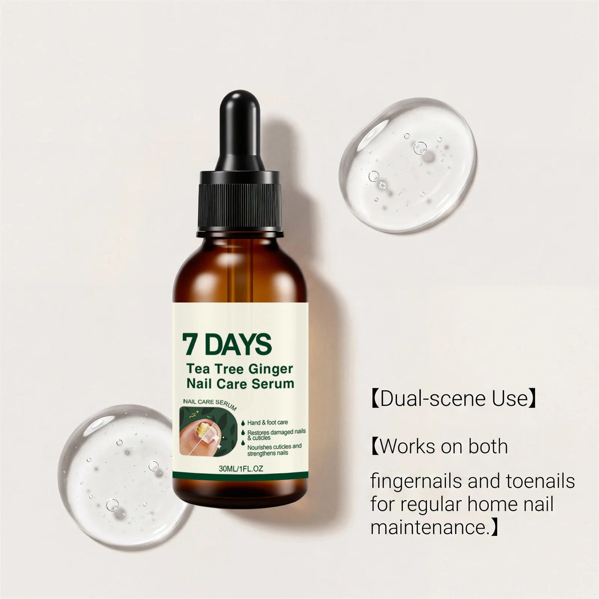 Tea Tree Ginger Nail Serum – Cuticle & Nail Care 30ml Nail Treatment Serum Nixie