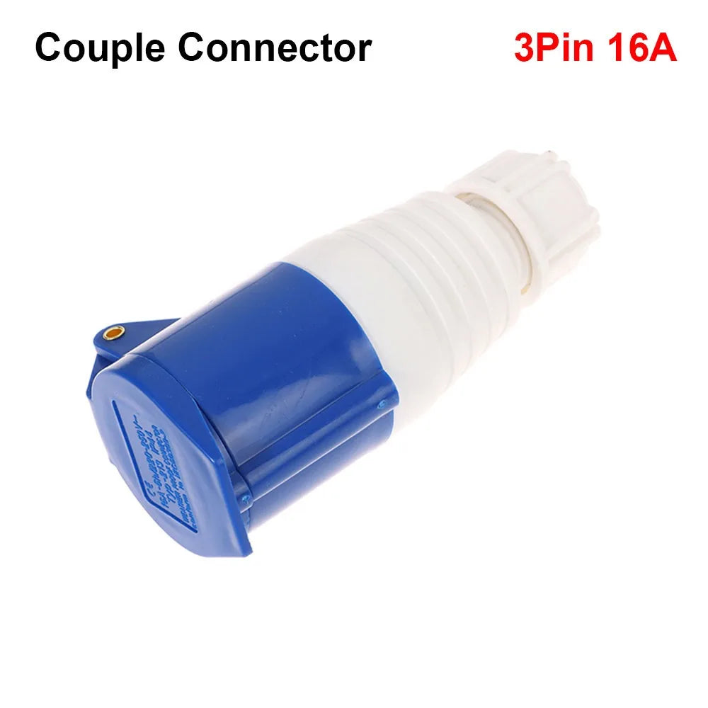 220V 16A Industrial Waterproof Plug 3-Pin IP44 Connector Industrial Waterproof Plug Nixie Style C
