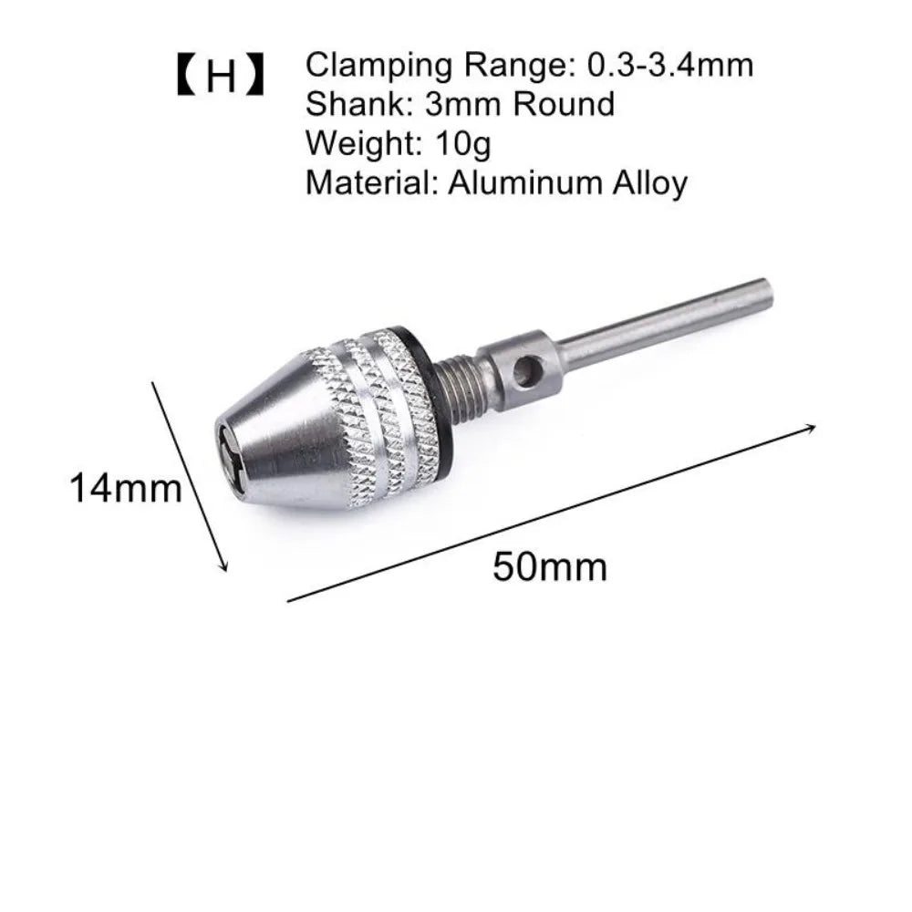 Hex Shank Keyless Drill Chuck Adapter for Mini Screwdriver Bits