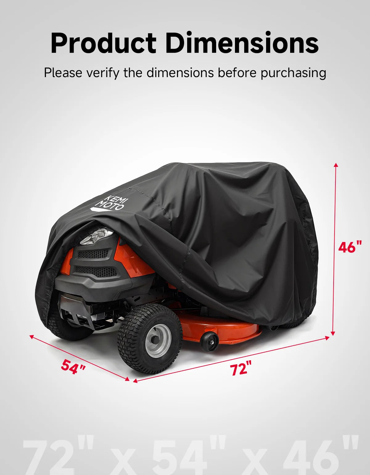 Riding Lawn Mower Cover 54" Deck – Windproof 420D Oxford Fabric