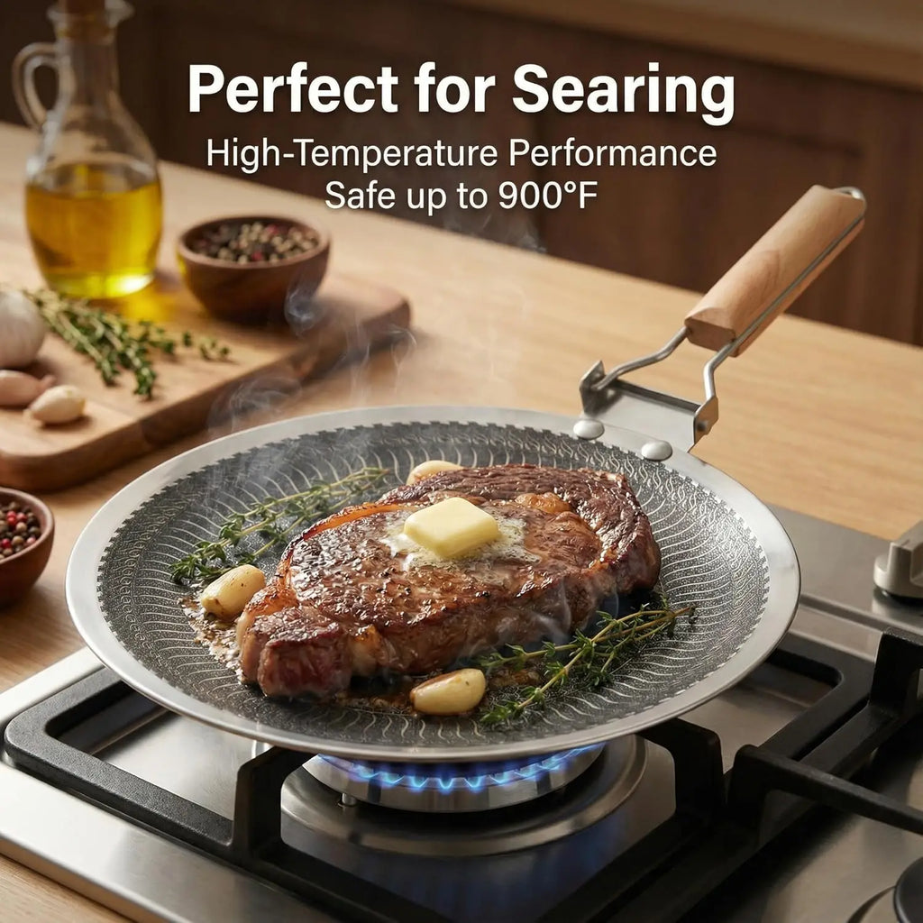 Honeycomb Non-Stick Stainless Steel Griddle Pan 34/38cm BBQ Griddle Pan Nixie