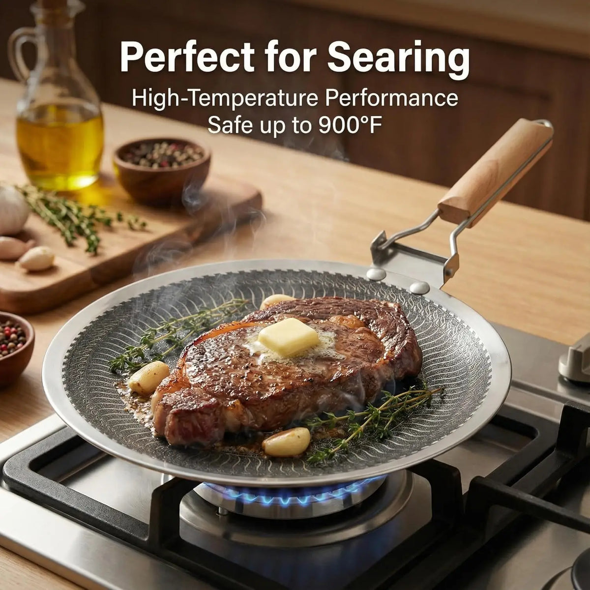 Honeycomb Non-Stick Stainless Steel Griddle Pan 34/38cm BBQ Griddle Pan Nixie