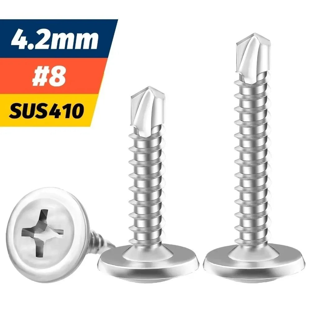 50PCS 410 Stainless Steel Self-Tapping Screws Phillips Truss Head Self-Tapping Screws Nixie