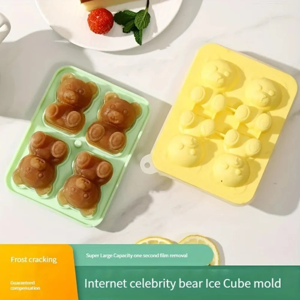 Bear Ice Pop Molds – BPA-Free Silicone Cartoon Popsicle Maker Ice Pop Molds Nixie