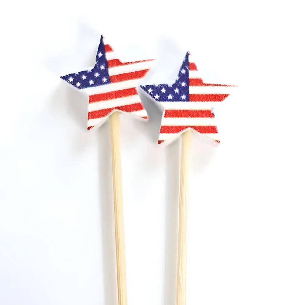 100pcs Bamboo Cocktail Picks – 4th of July Star Skewers Bamboo Cocktail Picks Nixie