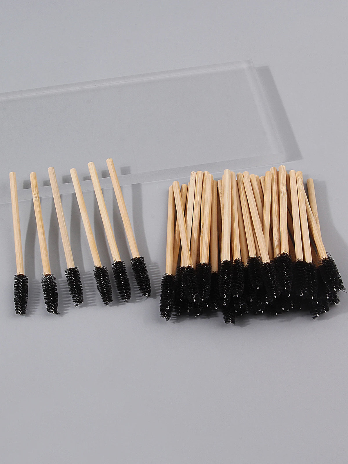 50PCS Bamboo Mascara Wands – Lash & Eyebrow Brush Set Mascara Wand Set Nixie