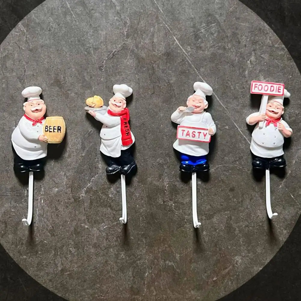 Cute Chef Shape Adhesive Wall Hook – No-Drill Kitchen Organizer