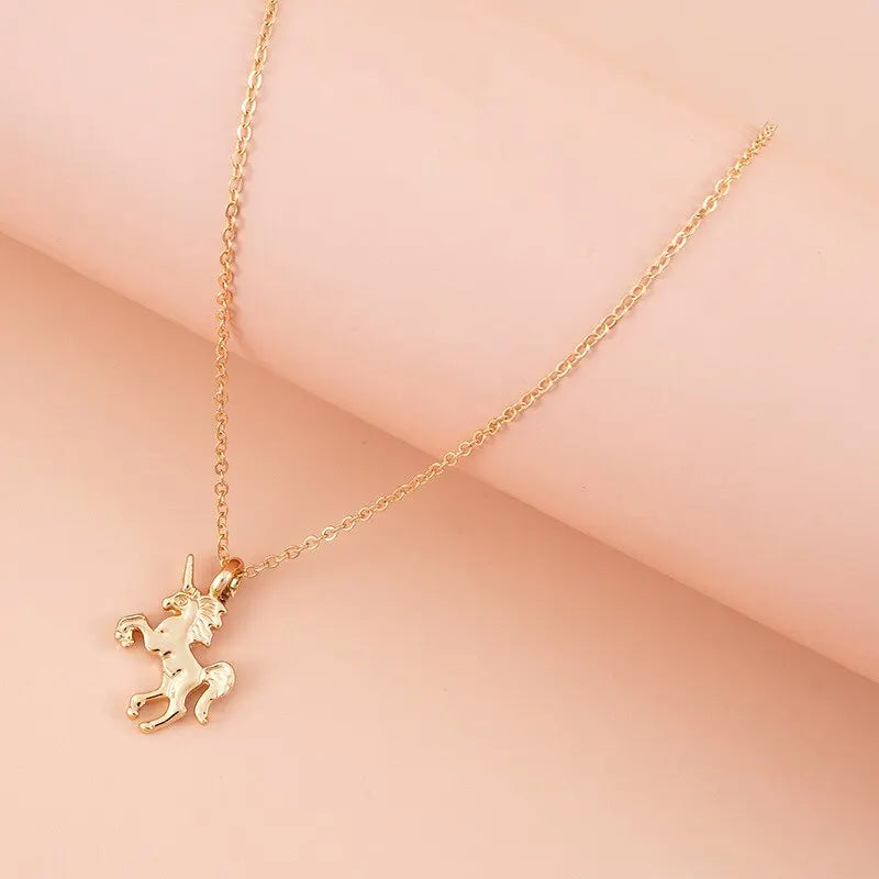 Unicorn Pendant Necklace Gold Plated Zinc Alloy – Women's Fashion Pendant Necklace Nixie