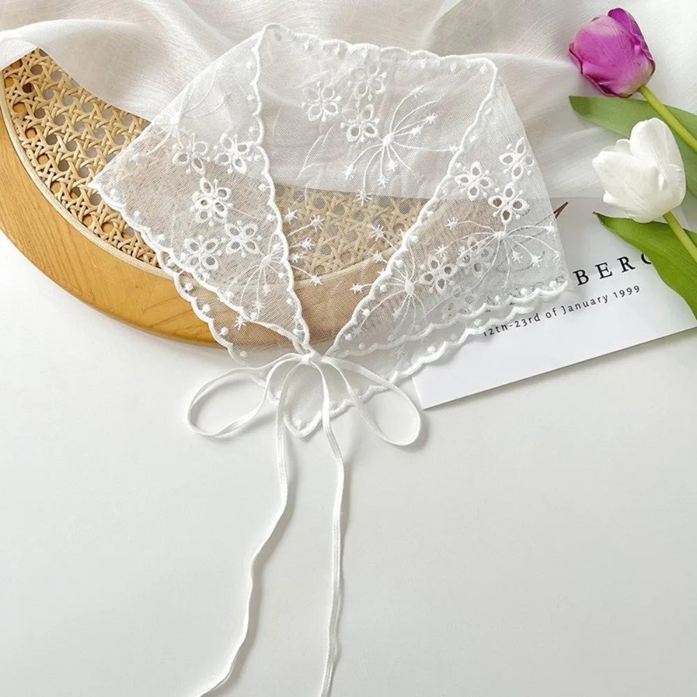 Vintage Lace Flower Hair Scarf – Bohemian Triangle Bandana Hair Scarf Bandana Nixie