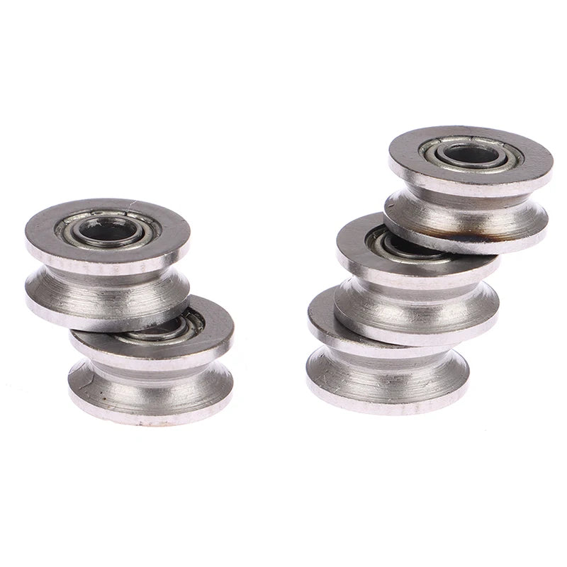 10Pcs V Groove Sealed Ball Bearing Guide Track Roller Bearings Guide Track Bearing Nixie