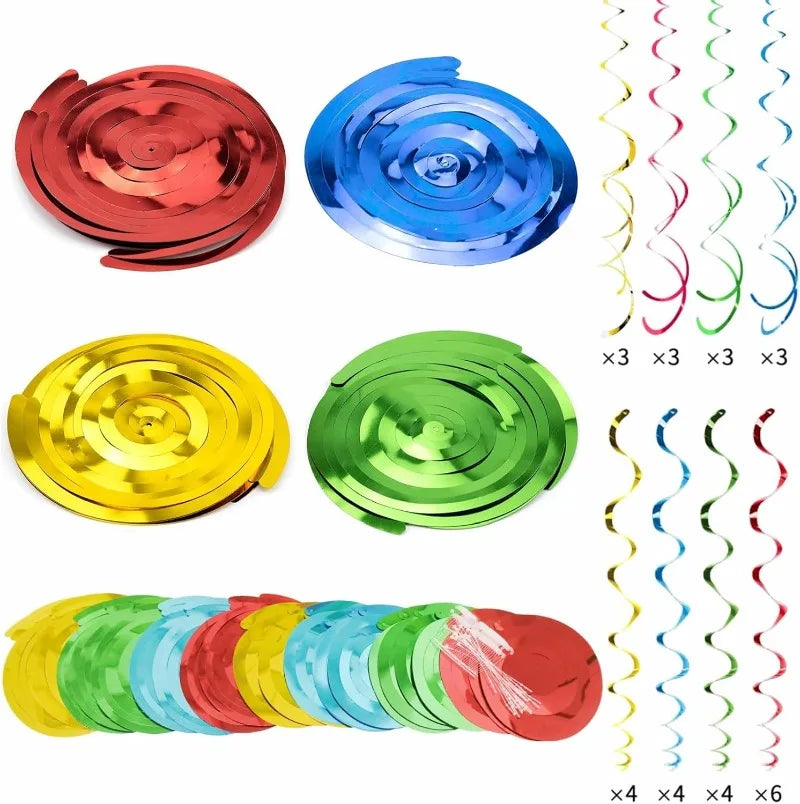Back to School Hanging Swirls Colorful Crayon Ceiling Decor Party Hanging Decorations Nixie 48pcs random colors 900*900*700MM